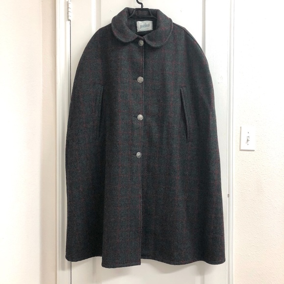 Johnson Woolen Mills Plaid Cape Vintage - Picture 4 of 16